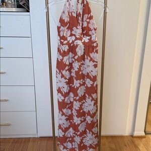 Lulu's Terracotta and White Floral Maxi Dress